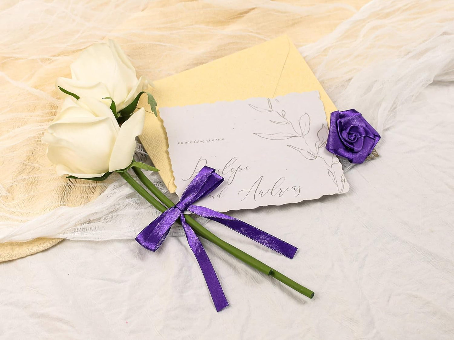 Purple Satin Ribbon 3/8 inch X Continuous 25 Yards, Single Face Polyester Ribbon Perfect for Gift Wrapping, Flower Bouquet, Wedding Decor, Crafts, Bow Making, Sewing and More