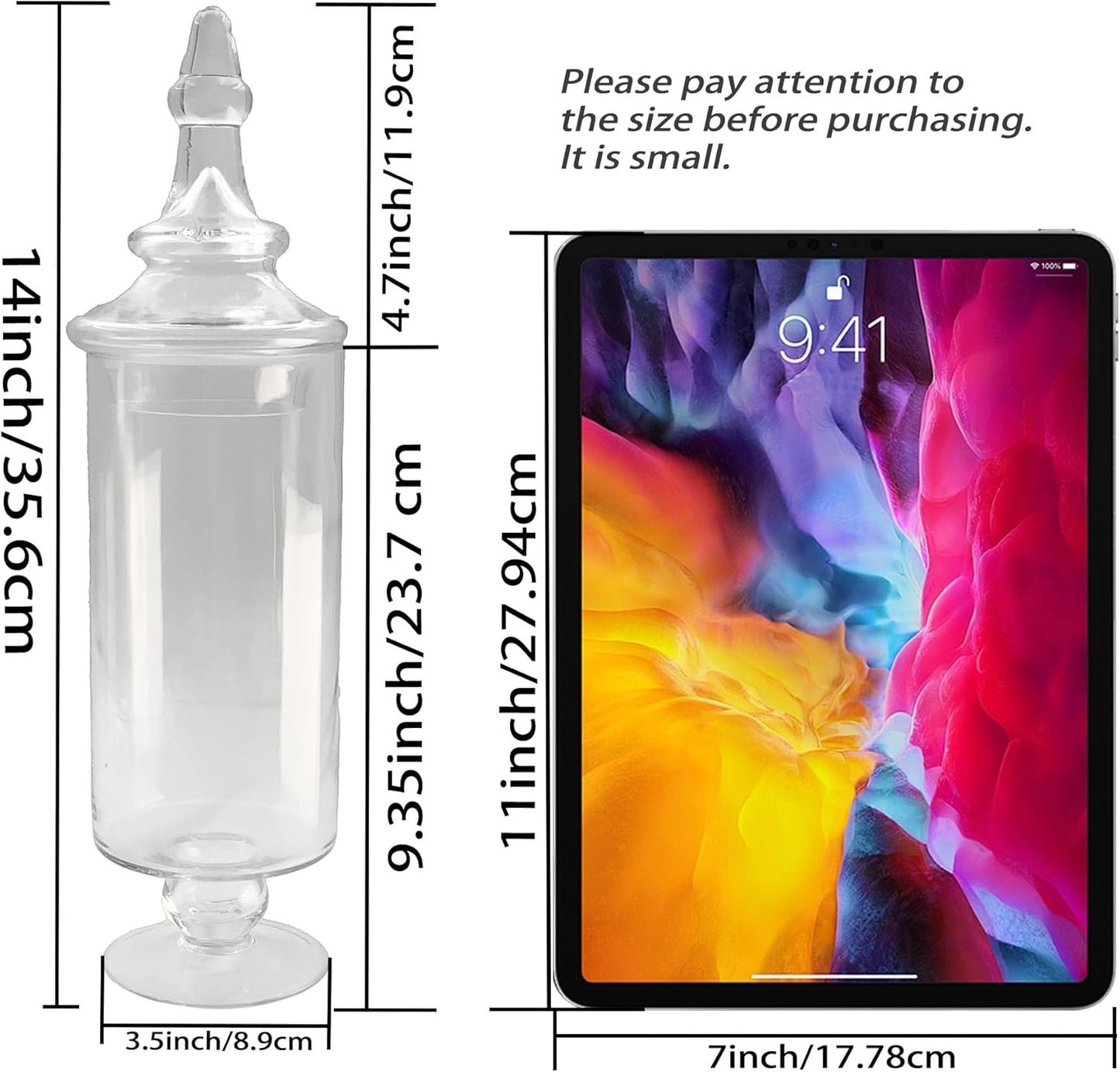 Glass Apothecary Jars Clear Elegant Decorative Buffet Jars Wedding Candy Organizer Storage Canisters Small Home Decor 2 Pcs