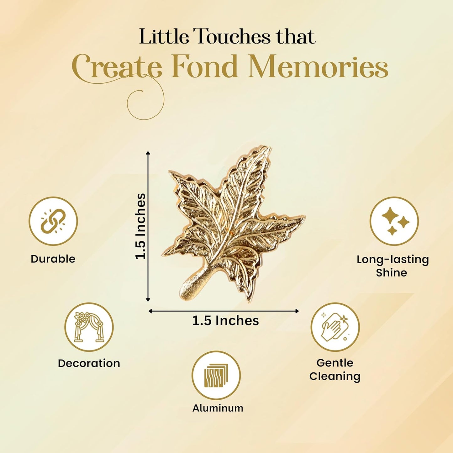 Set of 12 Gold Leaf Napkin Rings - 1.5 Inch Elegant Leaf Design, Lightweight Metal Table Décor for Wedding, Holiday, Thanksgiving, Formal Dining & Special Occasions - ALPHA Living HOME