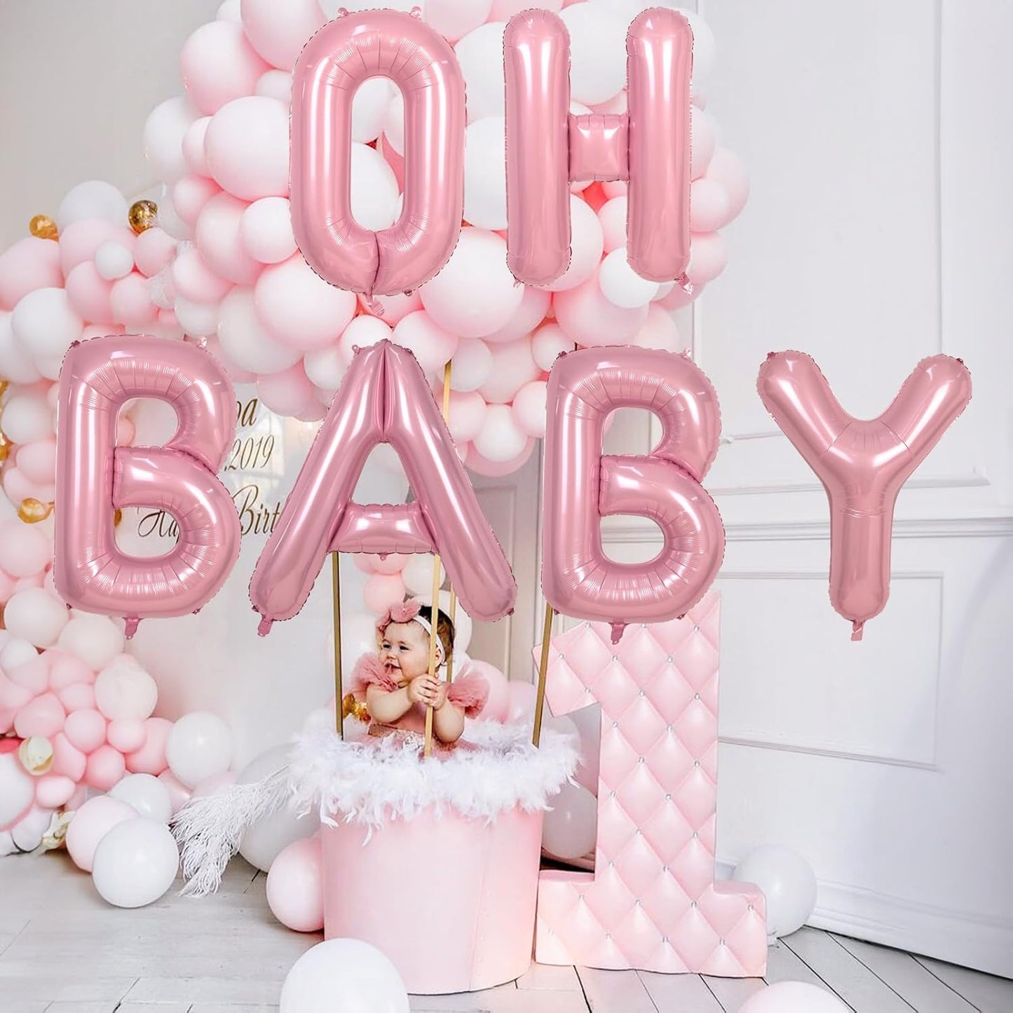 Q Letter Balloon Pastel Pink, 40 Inch Alphabet Foil Word Balloons, Big Inflatable Light Pink Balloon Letter Q, XXL Helium Custom Letter Balloons Baby Pink for Girl Birthday Party Decoration Supplies
