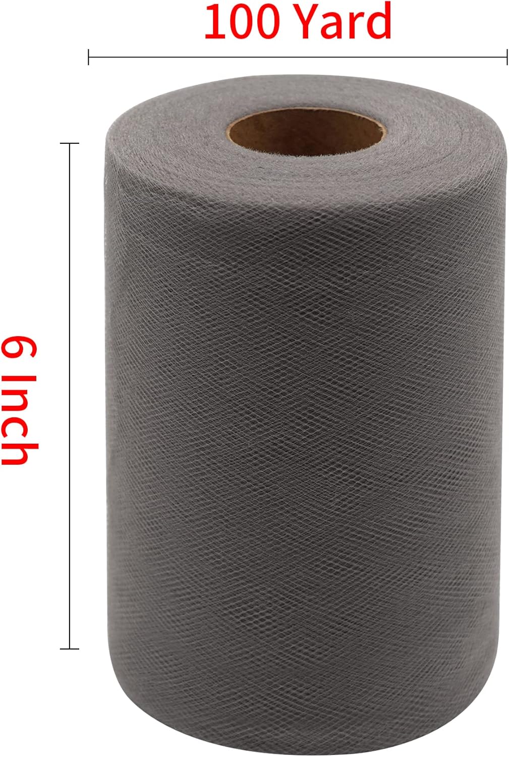 Silver Tulle Fabric Rolls 6 Inch by 100 Yards (300 feet) Fabric Spool Tulle Ribbon for DIY Silver Tutu Bow Baby Shower Birthday Party Wedding Christmas Decorations Craft Supplies