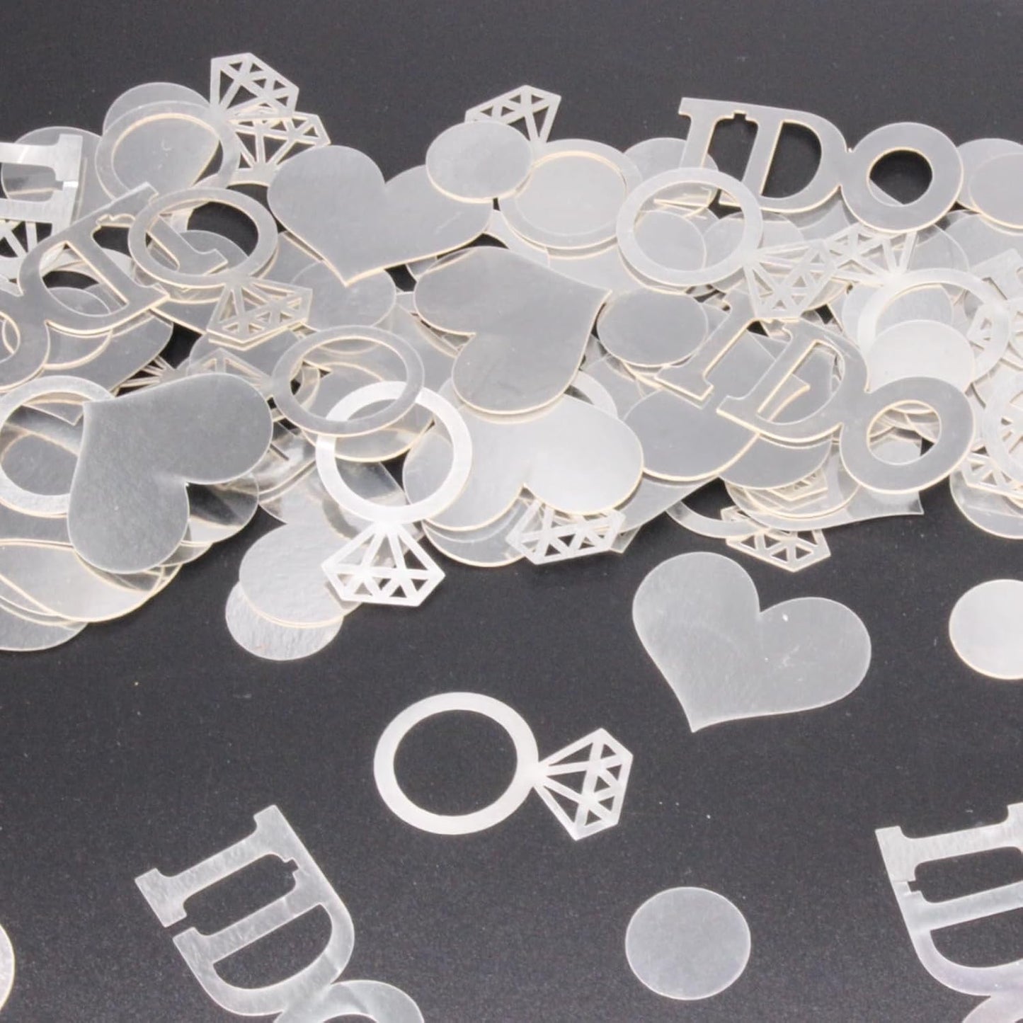 Wedding Confetti, Engagement Confetti for Wedding Shower Decorations, Bridal Shower Confetti for Bridal Shower Decorations, 160 PCS Glitter Silver I DO Confetti for Engagement Table Decorations