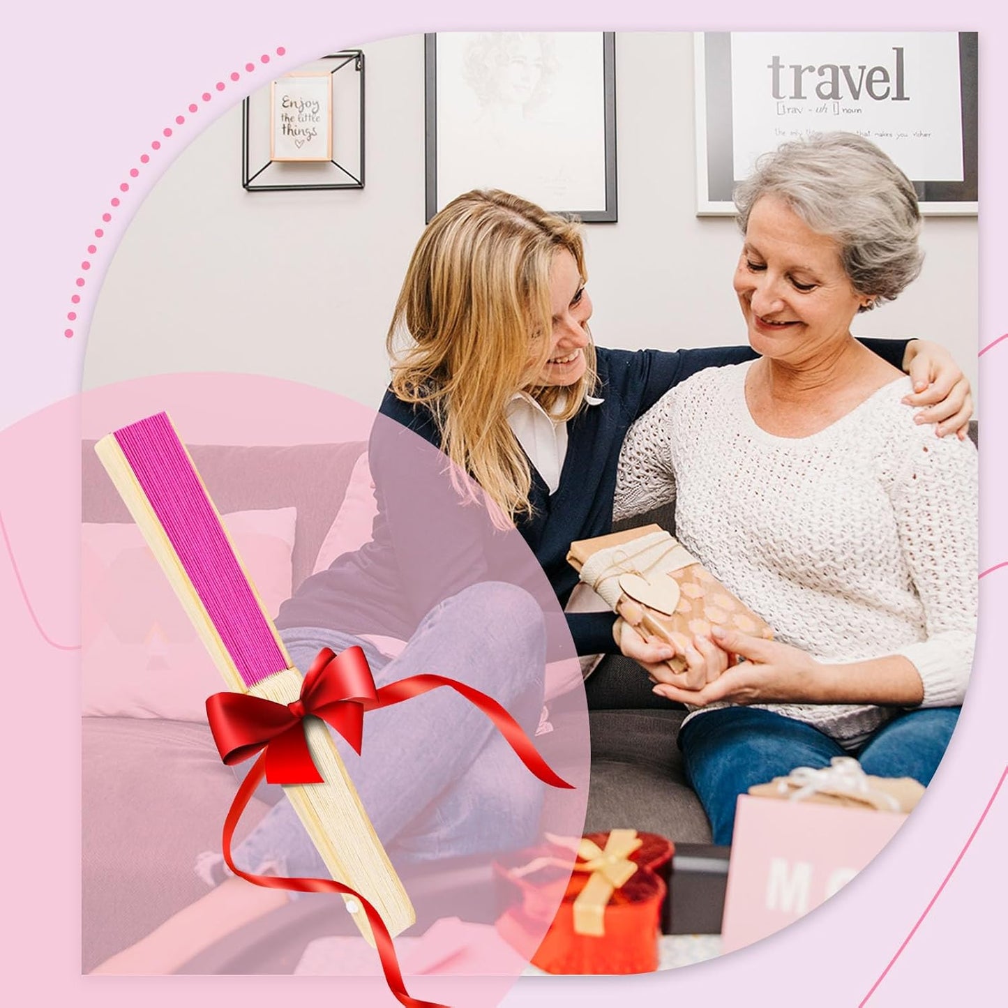 JOHOUSE 12 Pcs Paper Folding Hand Fans, 8.3 Inch Dark Pink Paper Fans Handheld Portable for Wedding, Outdoor Party Favors, Bridal Shower DIY Crafts Photography Prop Pink Party Decorations