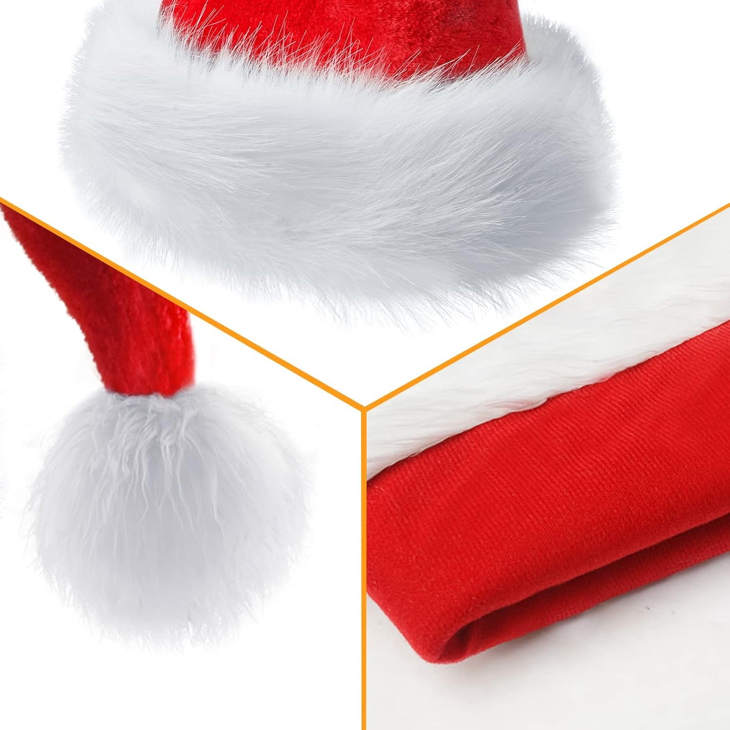 Christmas Hat for Kids,Santa Hat Xmas Hat Velvet Comfort Thicken Fur Holiday Hat
