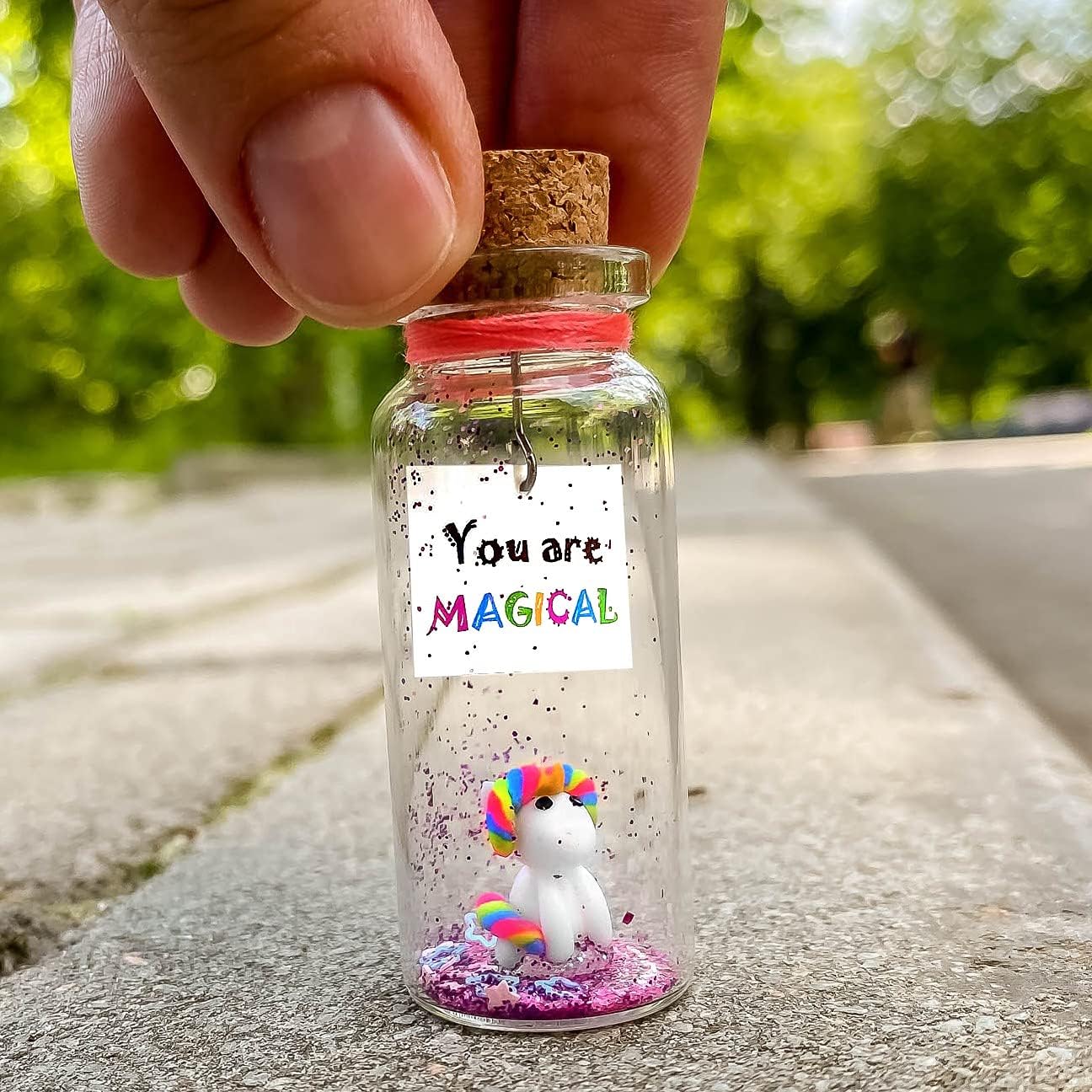 Kseniya Revta Inspirational Message in a Bottle Gift Idea - Classy Gifts for Friends and Family - Unique Boyfriend Girlfriend Presents (Rainbow Unicorn - You Are Magical, Gift Bottle)