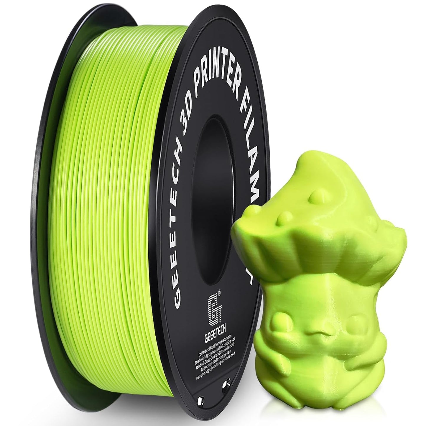 Geeetech 1.75mm PLA 3D Printer Filament, 1kg Spool (2.2lbs), Upgrade Tidy Winding Tangle-Free, Dimensional Accuracy +/- 0.03mm, Apple Green