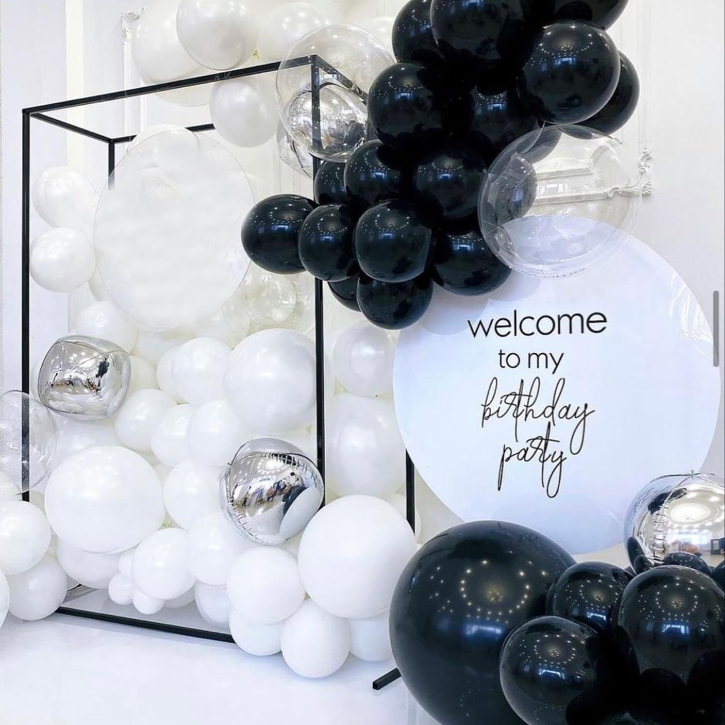 110pcs Black Balloons 12 Inch Black Balloon Arch Kit for Birthday Anniversary Graduation Baby Shower Holiday Party Decorations