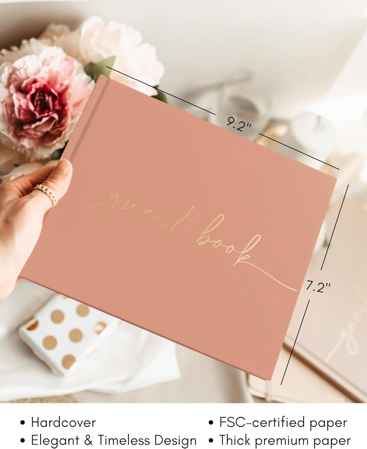 Lamare Wedding Guest Book – Polaroid Guest Book for Wedding Reception, Baby Shower, Birthday, Bridal Shower and Special Event Guestbook – A Stylish Sign in Book for Party - Blank Page