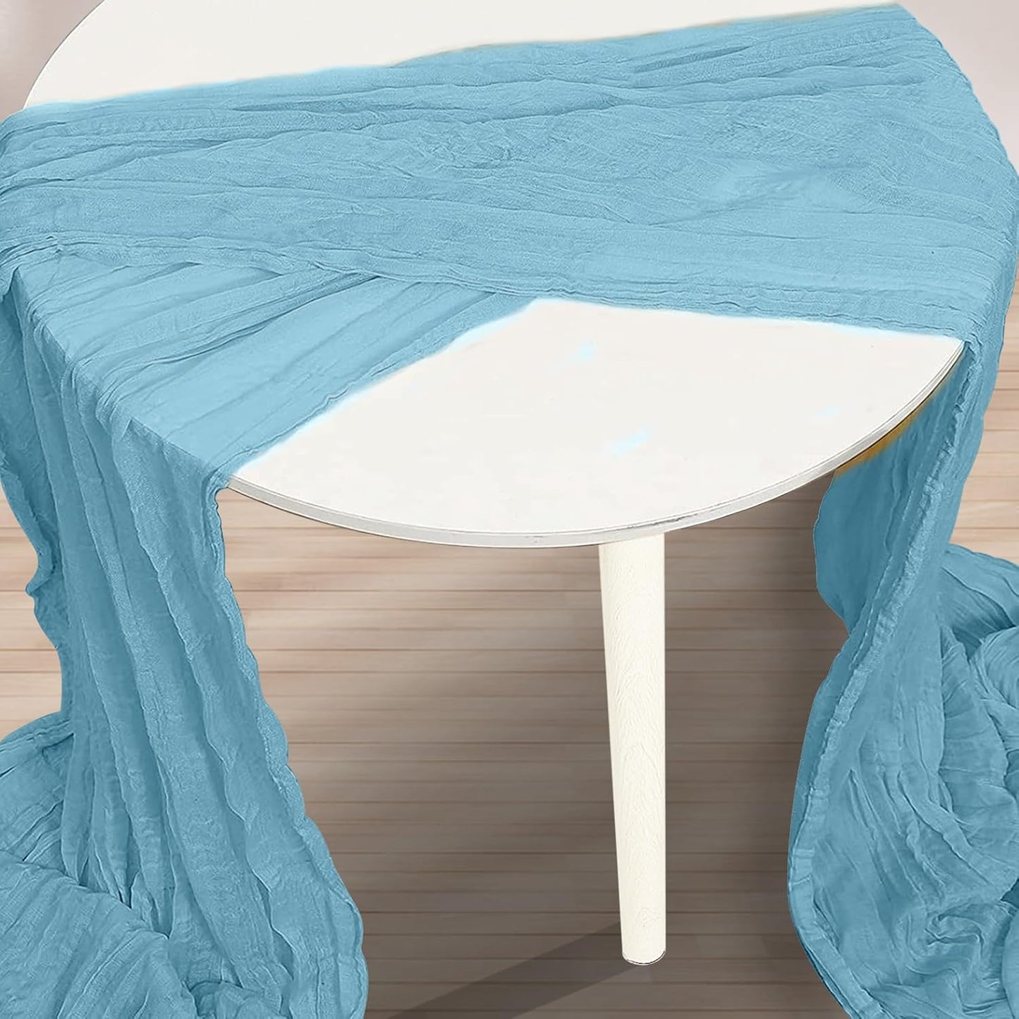 6 Pack Baby Blue Cheesecloth Table Runner 35x120 Inch 10Ft Rustic Gauze Cheese Cloth Table Runner Sheer Cheesecloth Table Runners for Wedding Party Bridal Shower Decoration