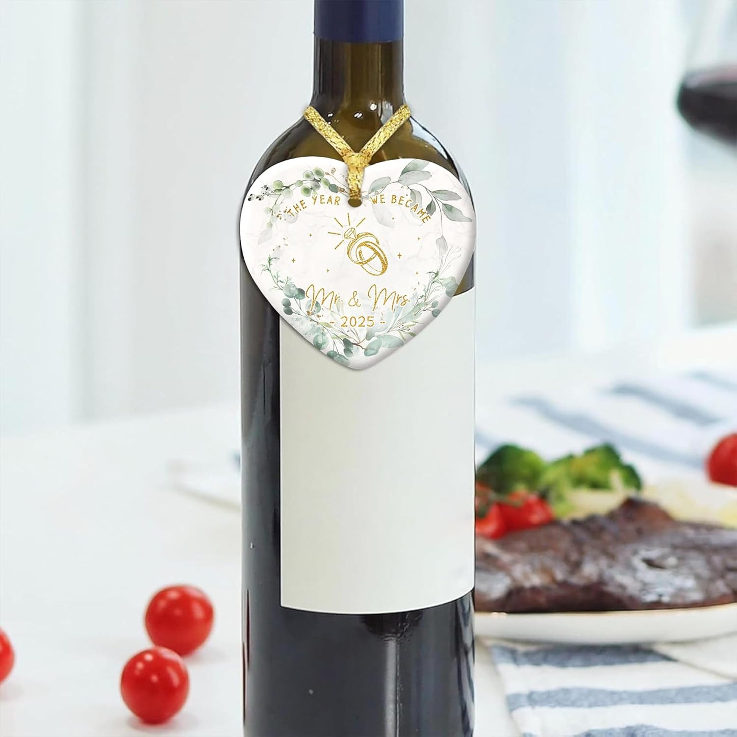 GOSSBY Wedding Ornament 2025 - The Year WE Became MR MRS - 2025 Wedding Gift for Couple - Bridal Shower, Newlywed, Just Married, Mr Mrs Gift for Bride Groom - 1st Married Couple Christmas Decor