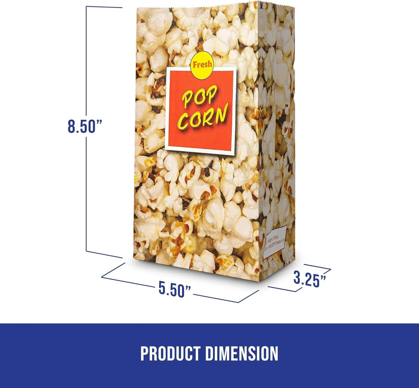 MT Products Popcorn Bags 2.5 oz. - Medium Individual Popcorn Holder - Pack of 1600
