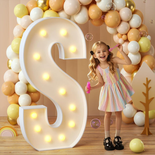 imprsv Marquee Light Up Letters, 4FT Mosaic Letters with Light for Baby Shower Graduation Party Decor, Large S for Engagement Wedding Party Decorations (Need to Assemble)