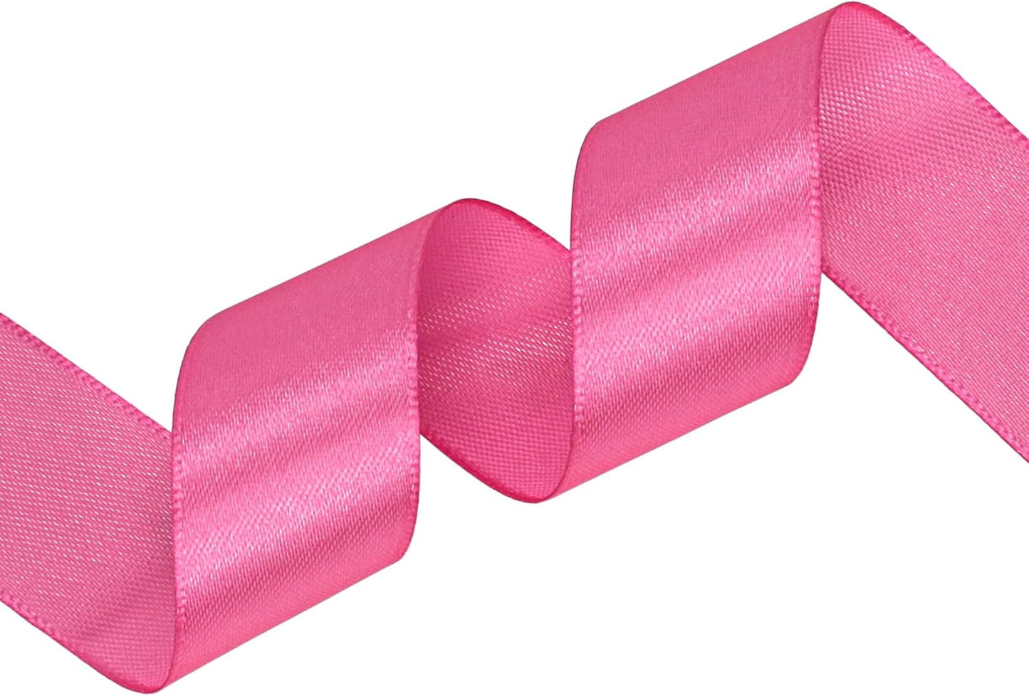 Hot Pink Satin Ribbon 1 inch X Continuous 50 Yards, Single Face Polyester Ribbon Perfect for Gift Wrapping, Flower Bouquet, Wedding Decor, Crafts, Bow Making, Sewing and More