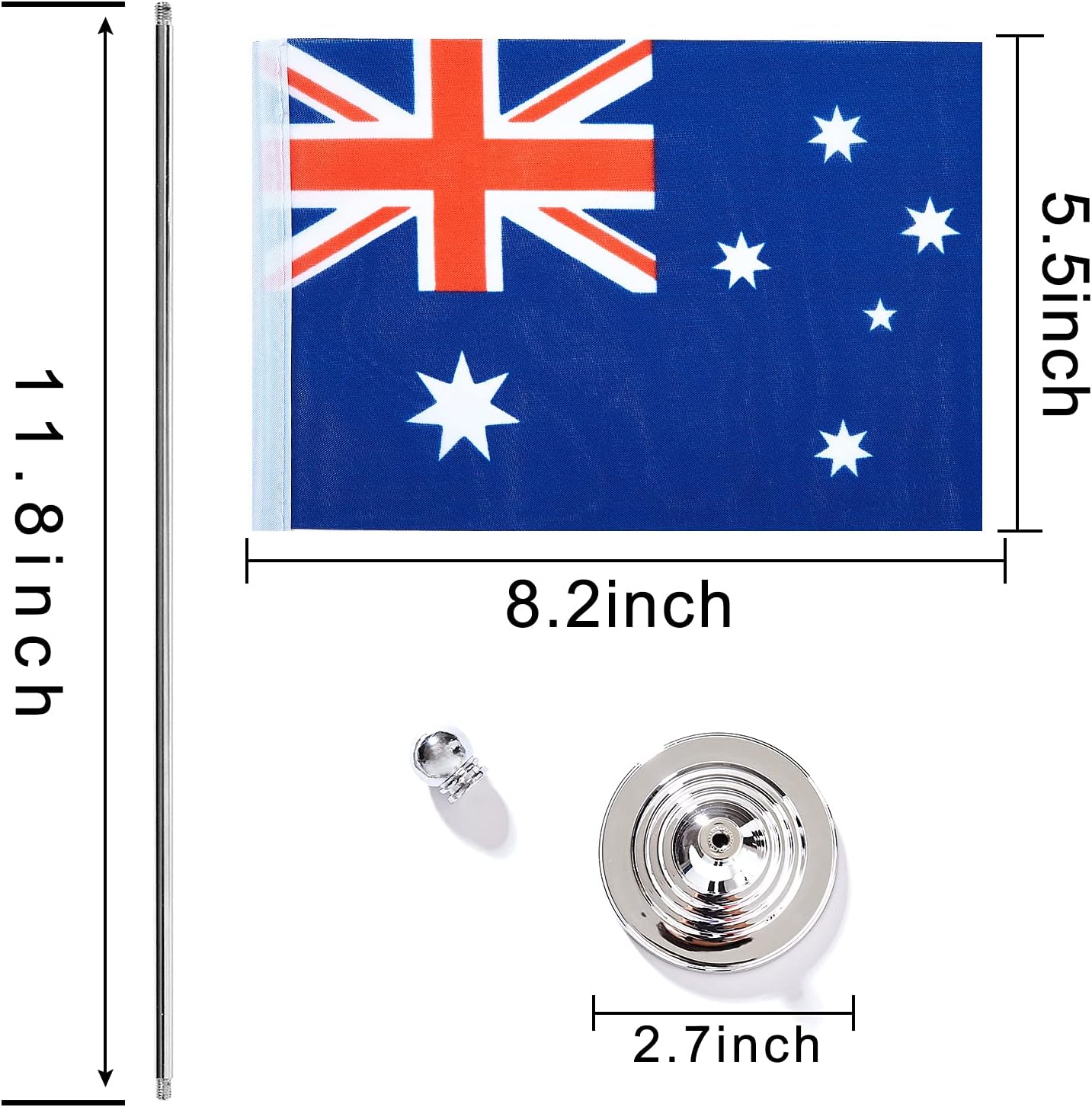 ZXvZYT 2 Pack Australia flag Australian Table Flag Small Mini Australian Desk Flags With Stand Base,International Festival Events Celebration Decorate,Home office Decorations