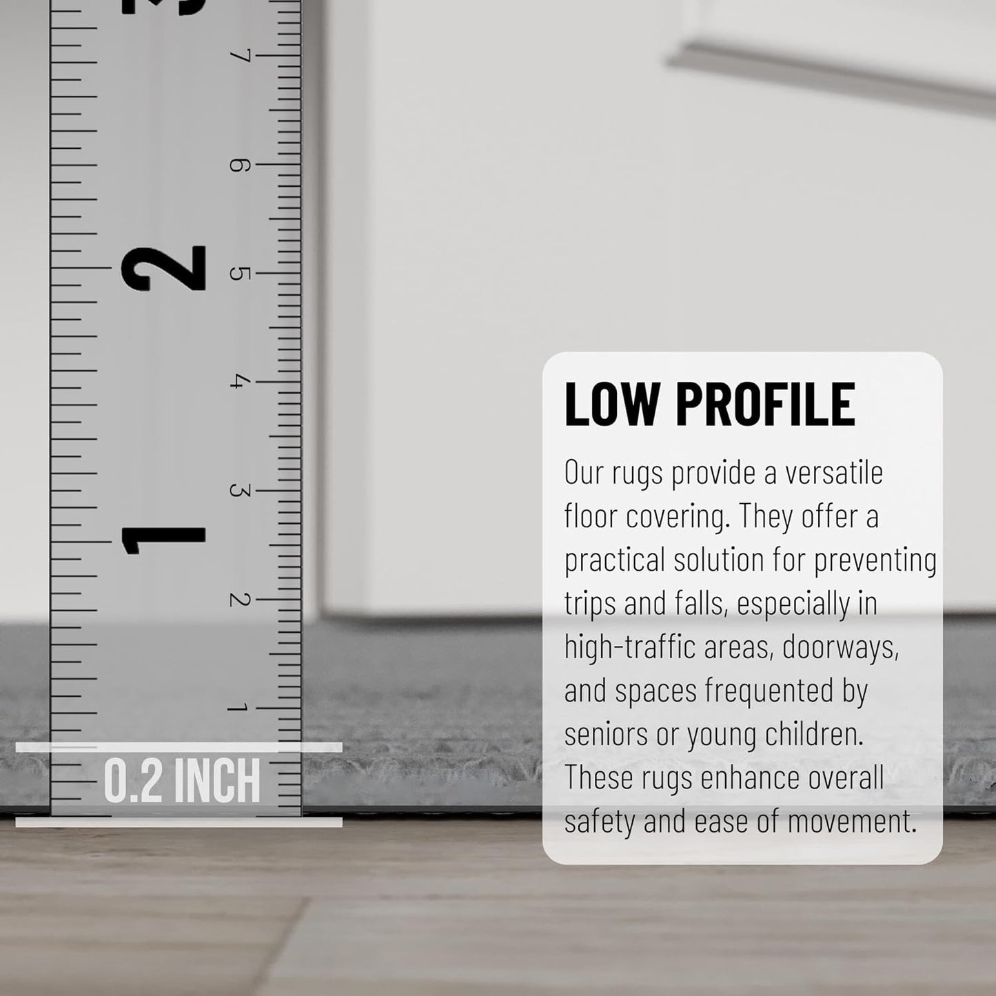 Ottomanson 2' x 8' Hallway Runner with Scraper Pile - Extra Durable Non-Slip Rug Mat for Indoor & Outdoor Use - Ideal for Kitchen, Entryway, Patio & Garage - High-Traffic Carpet, Gray