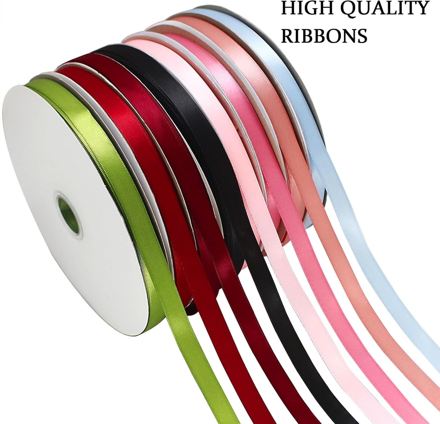 Lake Blue Satin Ribbon Double Faced Satin 1/2 inch x 55 Yards Polyester Ribbon for Gift Wrapping Crafts Wedding Decoration Bows Ornaments Party Bouquet Floral Arrangement