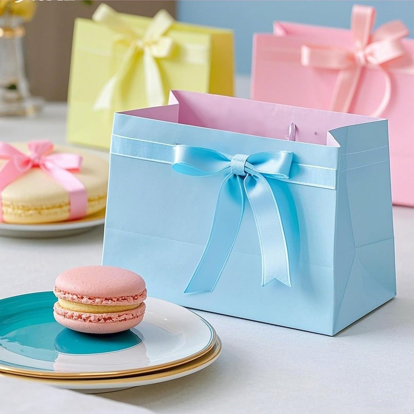 3/8" 6 Colors X 25 Yards Light Rainbow Satin Ribbon,150 Yards Assorted Colors Satin Ribbons for Flower Bouquet,Ribbons for Gift Wrapping Happy Birthday Party Decorations