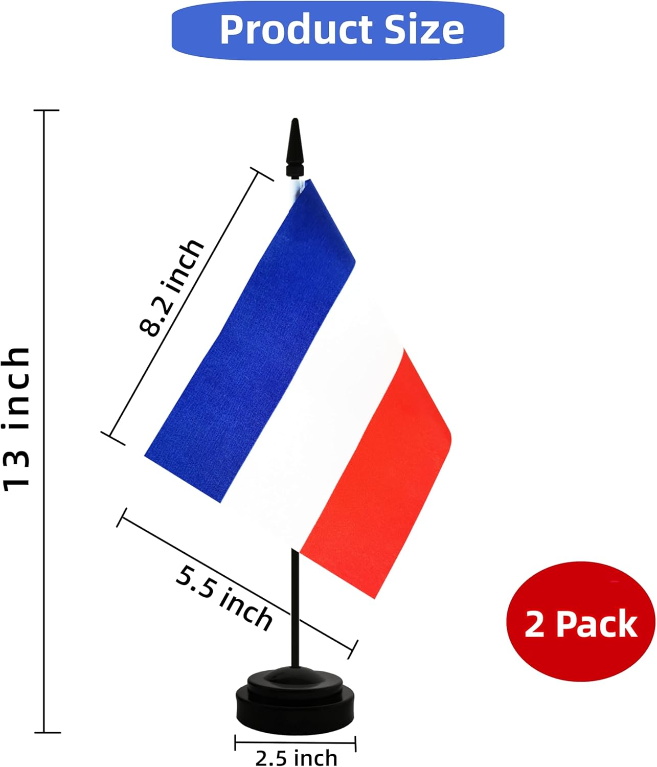 2 Pack Netherlands Desk Flag, Netherlandish Table Office Flag with Solid Pole and Stand Base, International Country Flag, Festival Celebration, Classroom Meeting Desktop Decoration (Netherlands)