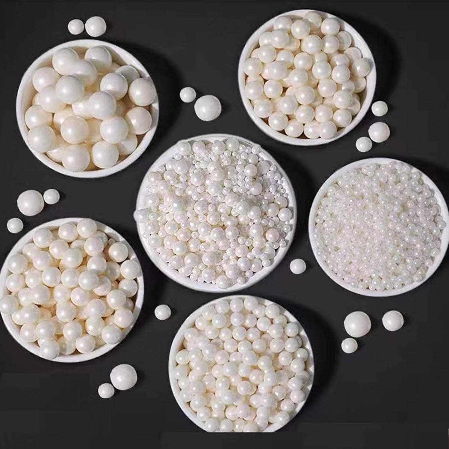 Sentovac 14mm White Pearl Sprinkles Large Edible Cake Decorating Sugar Candy Cookie Cake Cupcake Topper Ice Cream Baking Decorations Halloween Christmas Valentines Wedding Supplies