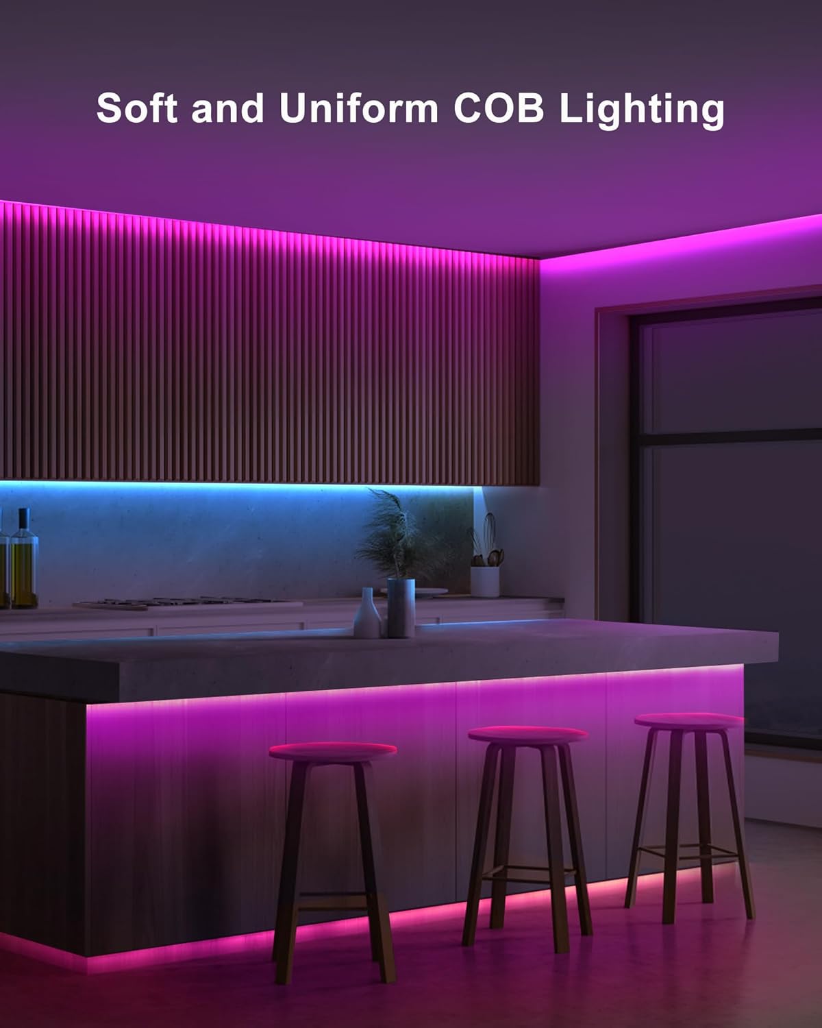 32.8ft Bluetooth RGB COB Led Strip Lights with Remote, Dimmable Smart App Led COB Light Strip, Color Changing Music Sync, Indoor RGB Led Lights for Bedroom, Home Decor, Party