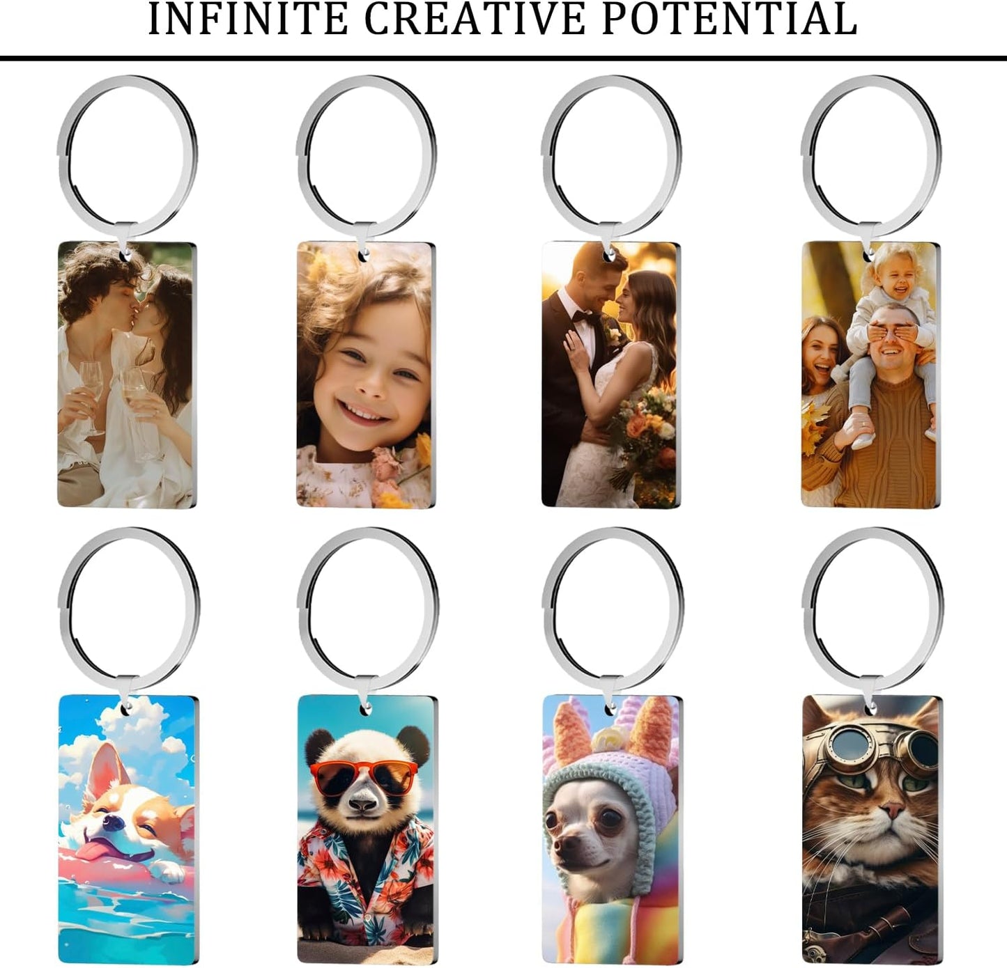 Custom Keychain with Picture, Personalized Keychain with Engraving Photo/Text for Dad, Mom