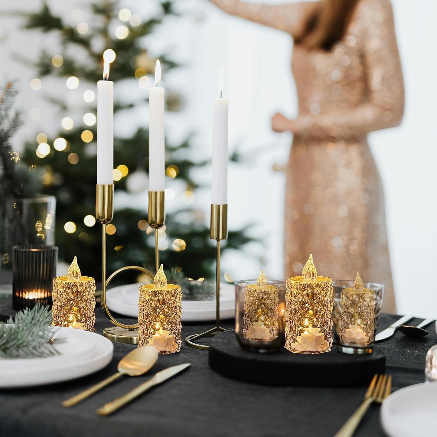 12-Pack Tea Lights Candles Battery Operated,Realistic Flicker & 200+ Hour Runtime - for Centerpieces, Weddings, Halloween, Christmas Decorations & Home Decor