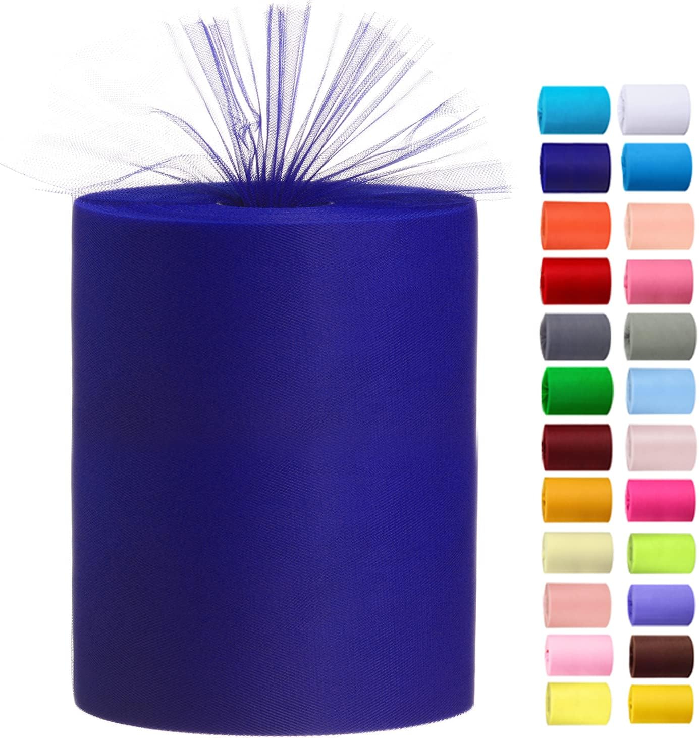 Tulle Rolls 6” by 100 Yards (300 feet) Tulle Roll Spool Fabric for DIY Tutu Skirts Wedding Baby Shower Crafts Decorations Party Supplies (Royal Blue)