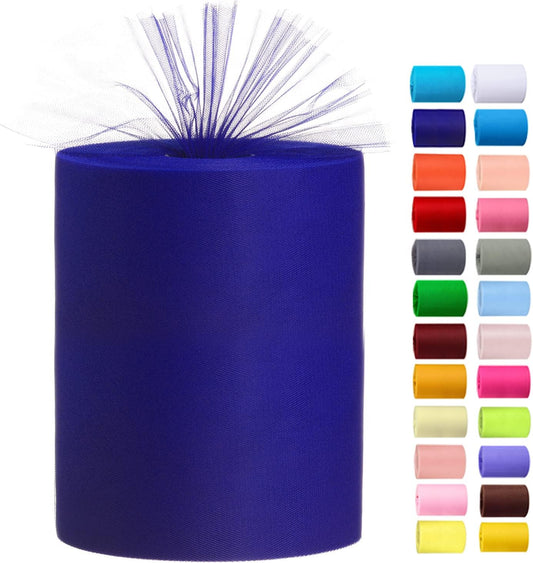 Tulle Rolls 6” by 100 Yards (300 feet) Tulle Roll Spool Fabric for DIY Tutu Skirts Wedding Baby Shower Crafts Decorations Party Supplies (Royal Blue)