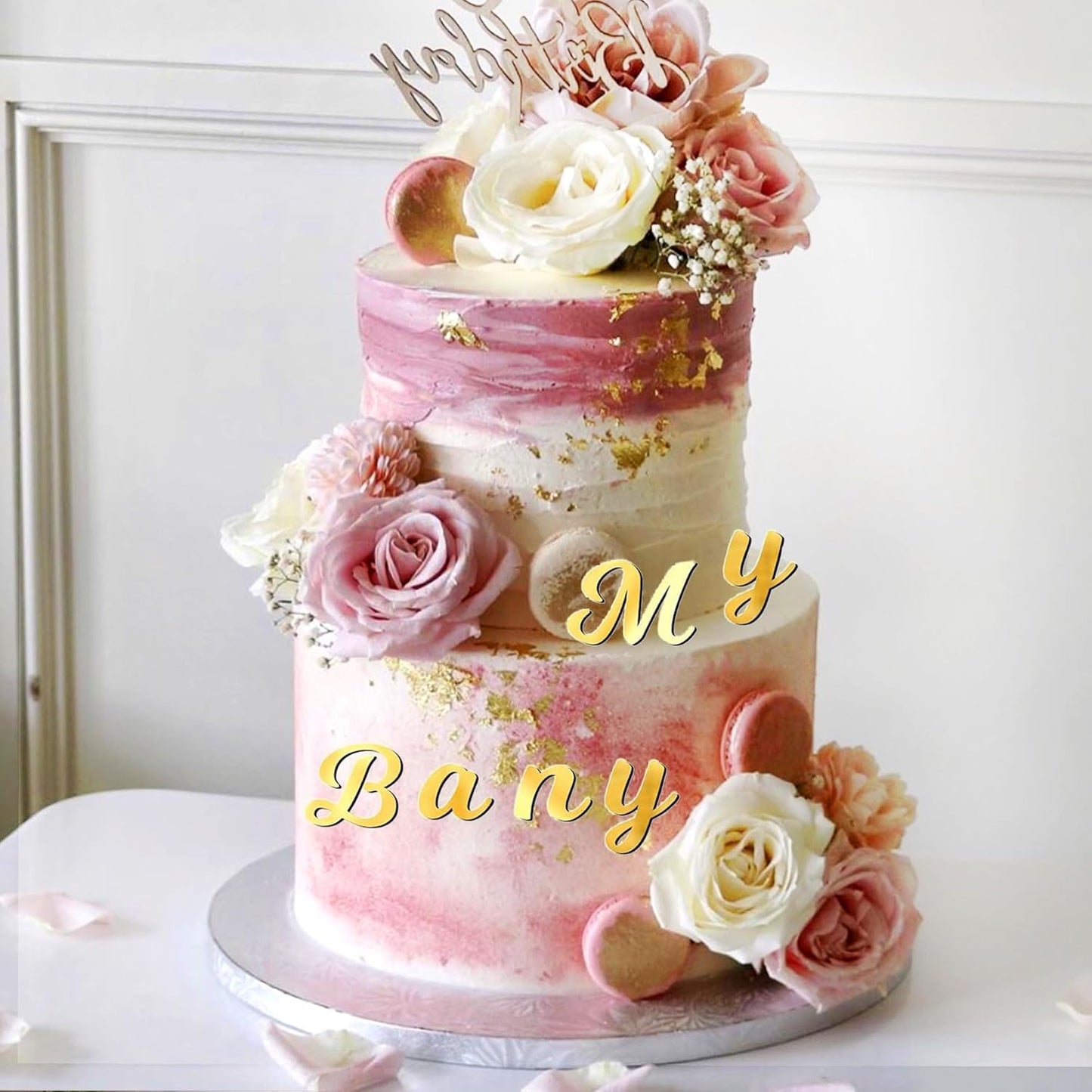 126pcs Acrylic Alphanumeric Cake Decoration, Mirror Number 0-9 and Alphabet A-Z Personalized Cake Picks Shiny Personalized Cake Topper for Birthday Cake Toppers Wedding Baby Shower(GoldSilver)