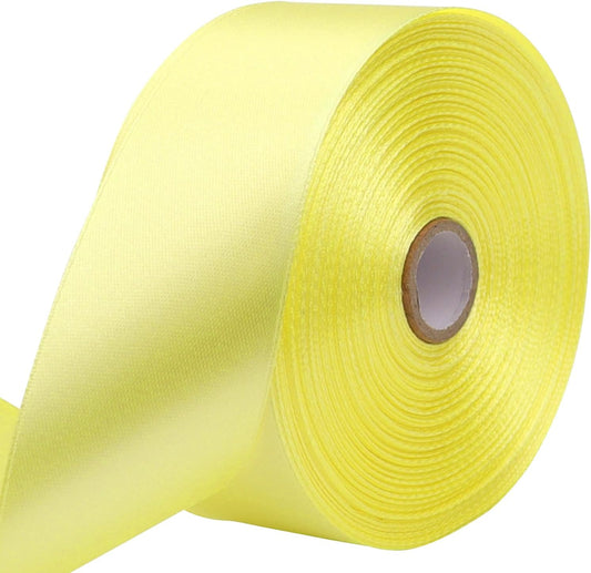 Cream Solid Satin Ribbon 1-1/2 Inch 50 Yards Solid Polyester Fabric Ribbon for Gift Wrapping Wedding Christmas Baby Shower Birthday Party Decoration Handmade Immortal Flower Craft