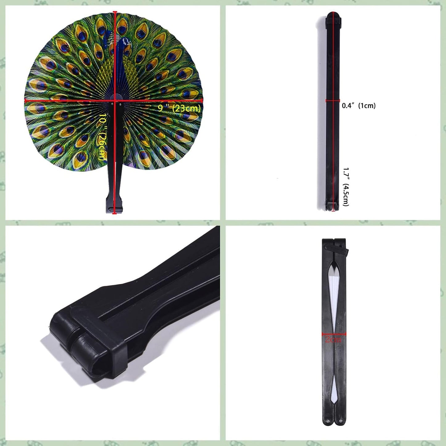 20 Pcs 10" Safari Print Peacock Fans Decorations Animal Folding Paper Hand Fans Bulk for Gifts,Weddings Festival,Birthday,Summer,Party Favors,School Cultural Shows