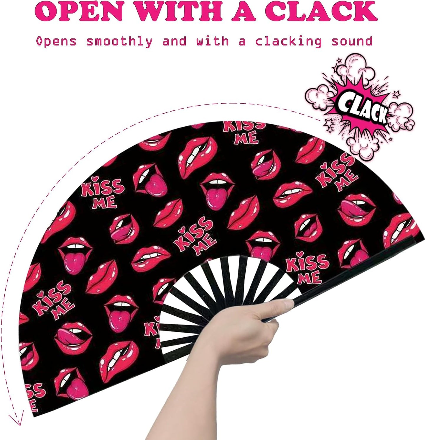 Boots on The Ground Fan, Large Folding Hand Fan for Women and Men, Popping Fans for Line Dancing for Raves, EDM, Dance Party, and Home Decoration