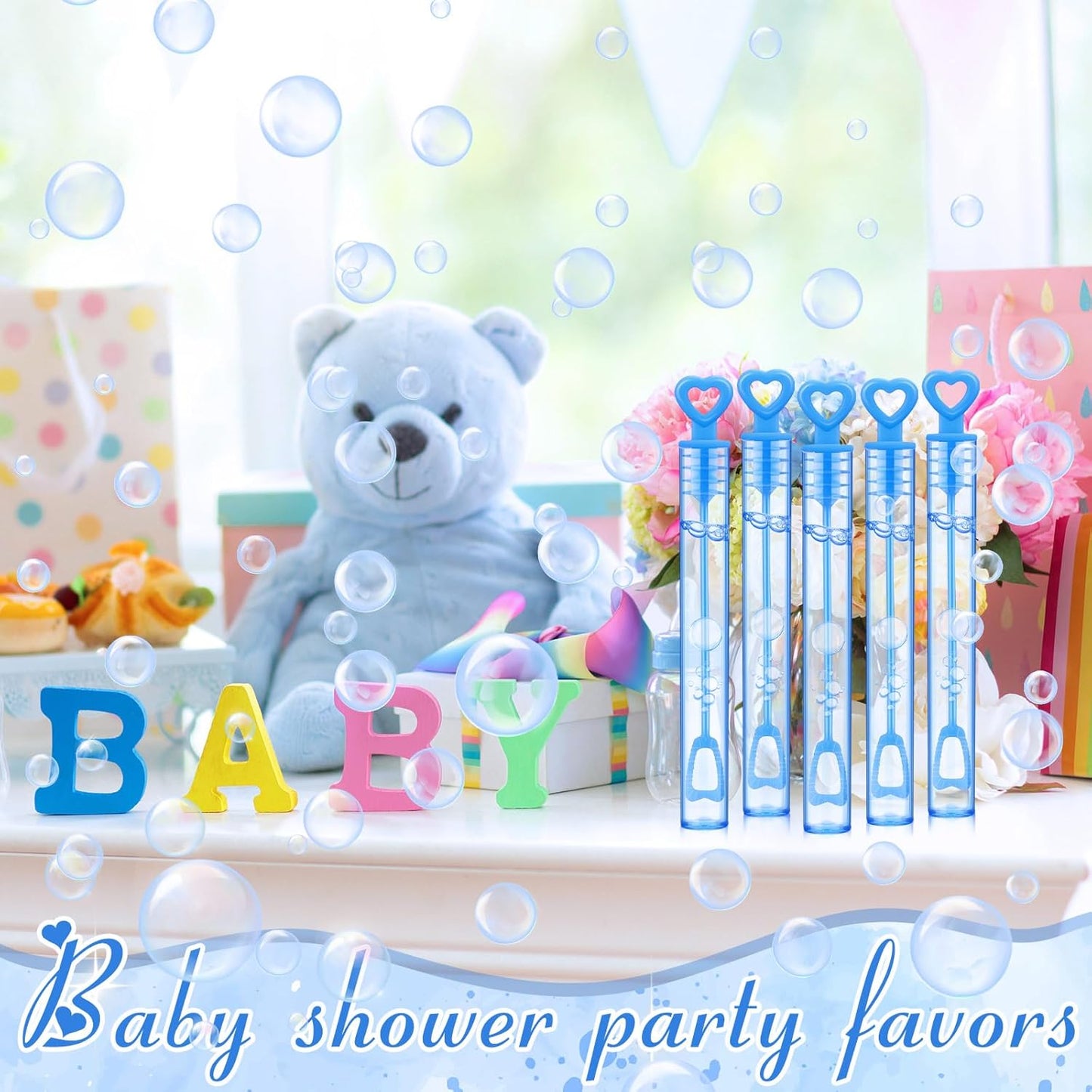 150 Pcs Bubble Wands Bulk for Wedding Party Mini Heart Wand with Bubble Solution for Wedding Bridal Showers Valentine Anniversary Graduation Birthday Supplies(Blue,Single Heart)