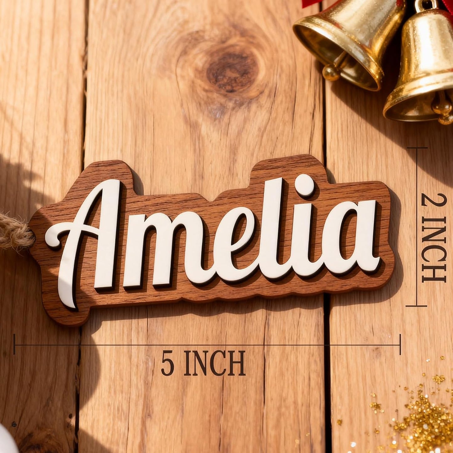 5Pcs Personalized Christmas Stocking Name Tags Custom Wooden Stocking Name Tag Customized Letters Tags Custom Xmas Stockings Hanging Tag Gifts for Christmas Stockings
