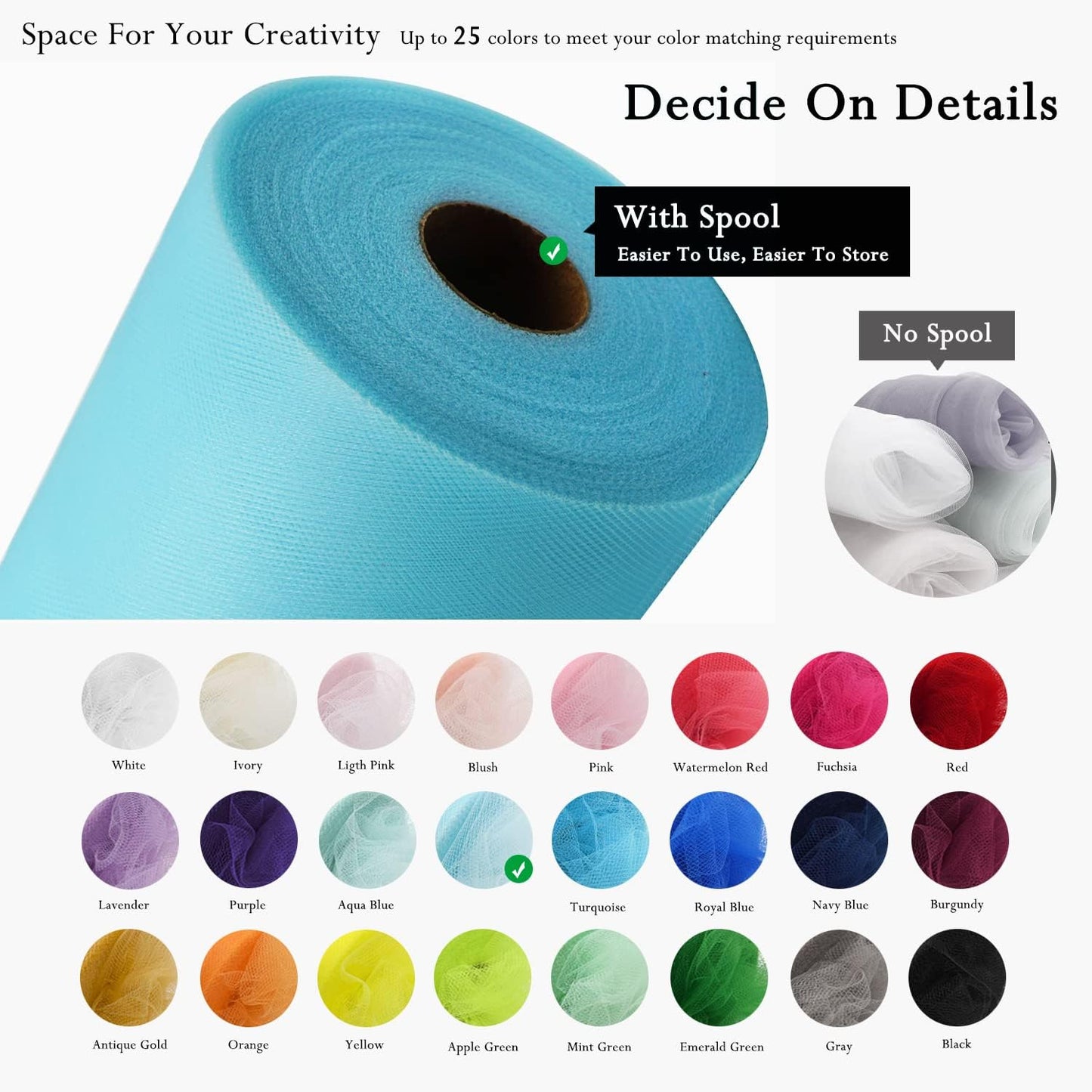 Light Blue Tulle Fabric Rolls 54 Inch by 40 Yards Tulle Bolt Spool for Wedding Decorations DIY Tutu Baby Shower Table Skirt Ceiling Decor Birthday Party Craft Supplies