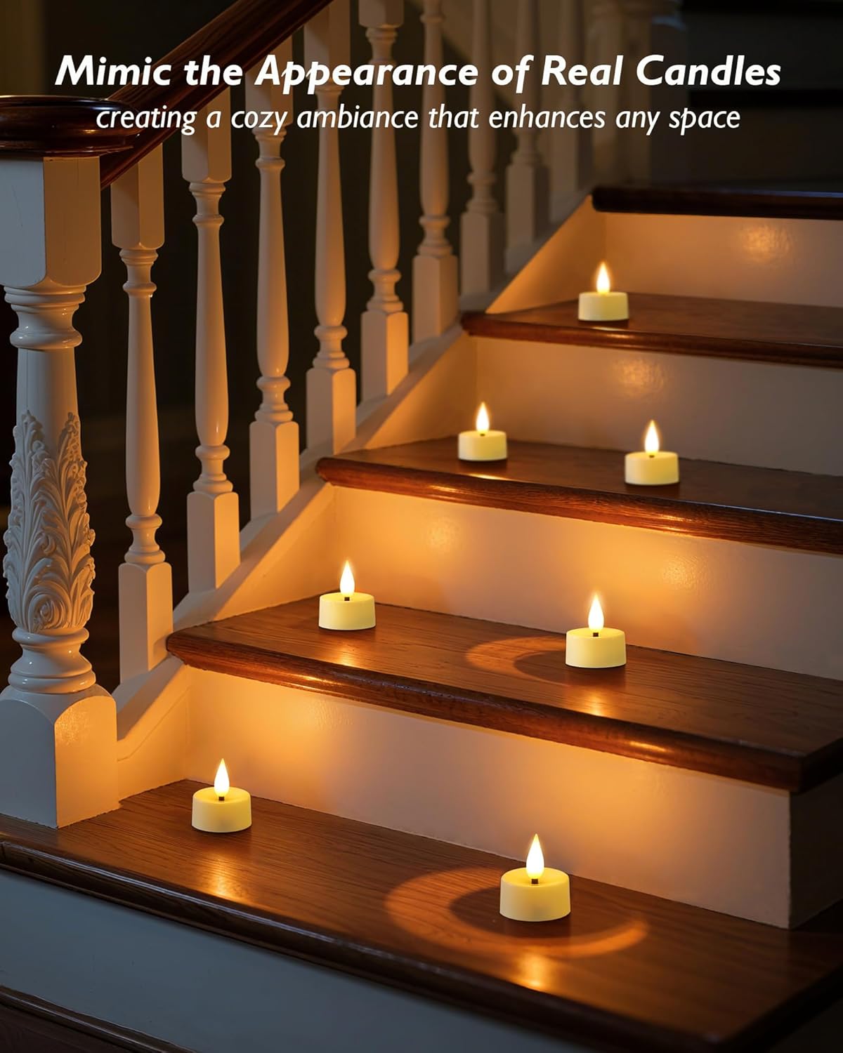 Amagic Flameless Timer Remote Tealights Candles, 3D Black Wick Flickering Tea Lights, 400+Hour Ivory Votive Candles Battery Operated, Set of 12 for Wedding Table Decor, Halloween, Christmas, Holiday