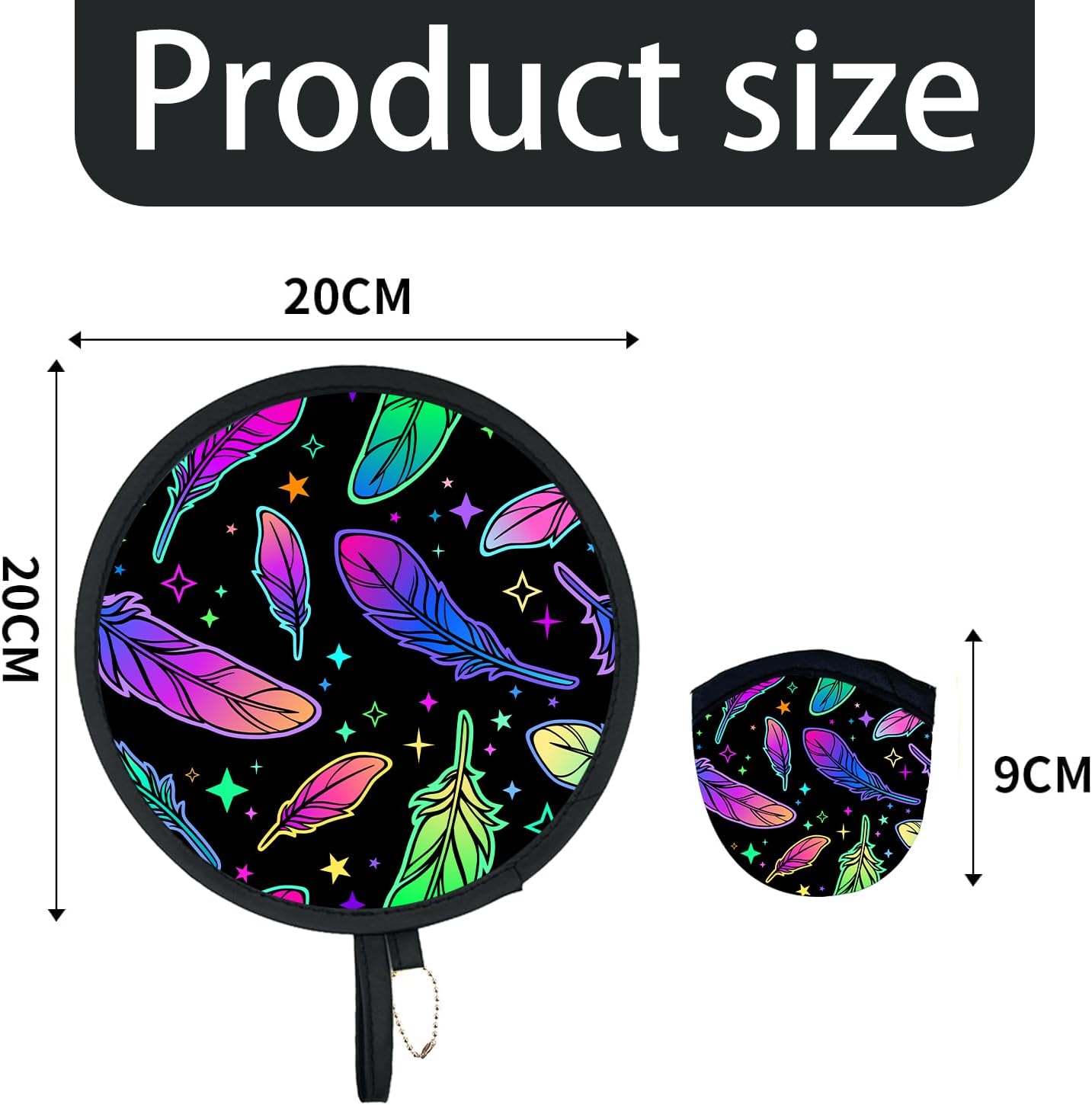 4Pcs Rave Round Foldable Hand Fan Japanese Foldable Fan Style Handheld Compact Cooling Fans,Round Folding Fan for Outdoor Games,Xmas Decoration,Festival,Party Favors,Travel,Events