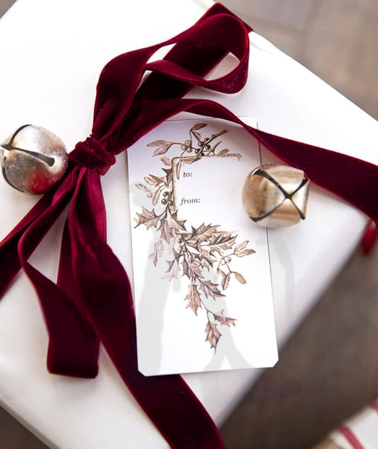 Burgundy Christmas Velvet Ribbon for Tree, Gift Wrapping, Flower Bouquet, Wreath Decorations, Bow Making 1'', 25 Yards