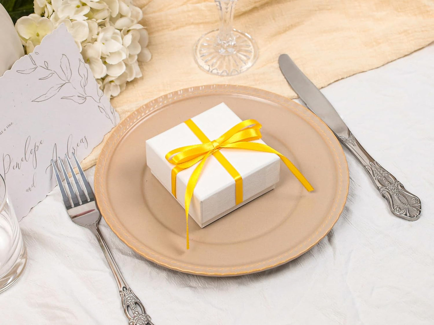 Yellow Satin Ribbon 1/4 inch X Continuous 25 Yards, Single Face Polyester Ribbon Perfect for Gift Wrapping, Flower Bouquet, Wedding Decor, Crafts, Bow Making, Sewing and More