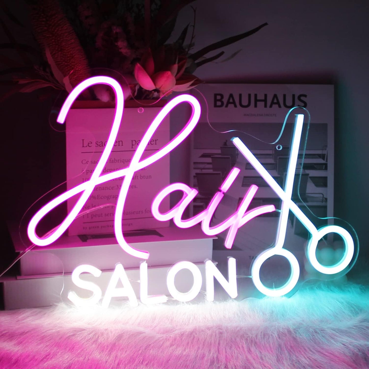 Hair Salon Neon Sign Barber Neon Light Salon LED Signs for Wall Haircut Neon Lights Signs for Barber Shop Beauty Room Decor Business Sign 16.5 × 12 in