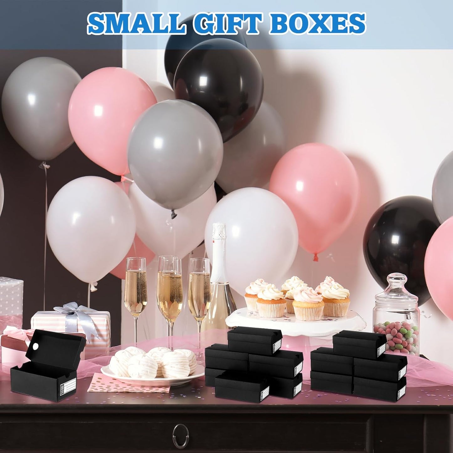 12 Sets Mini Shoe Gifts Boxes for Party Favors 6.1 x 3.9 x 2.5 Inches Sports Mini Sneaker Box with Editable Label for Candies Cookies Snacks(Black,6.1 x 3.9 x 2.5 Inches)