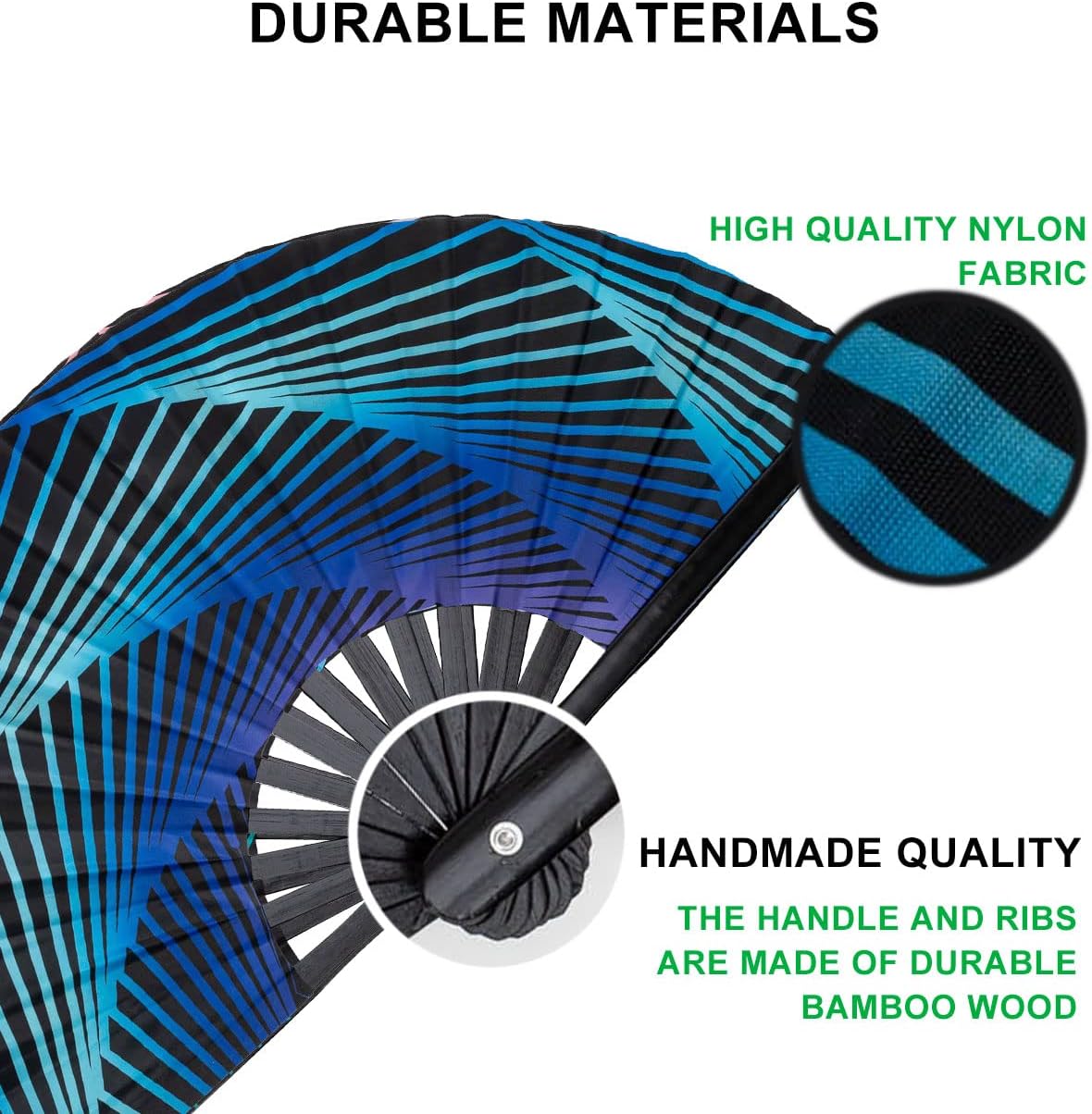 Amajiji Large Folding Hand Rave Fan Popping Fan for Line Dancing Clacking Fans for Boots On The Ground Dance,Party,Decoration,Festival (Geometric Illusion)