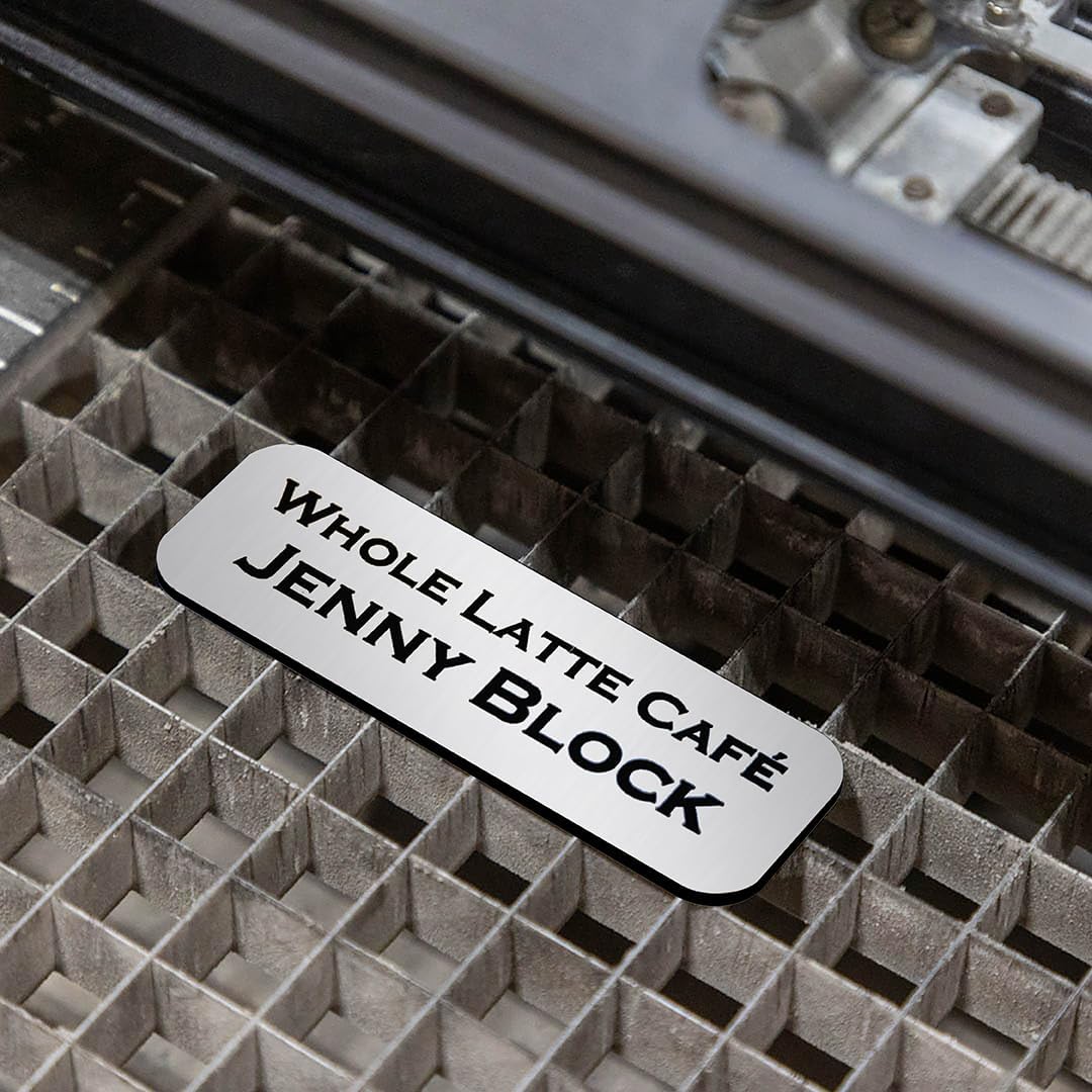 Name Tag/Badge Blanks - 100 Pack - 1" X 3" (Brushed Silver) Round Corners, Magnetic Backing