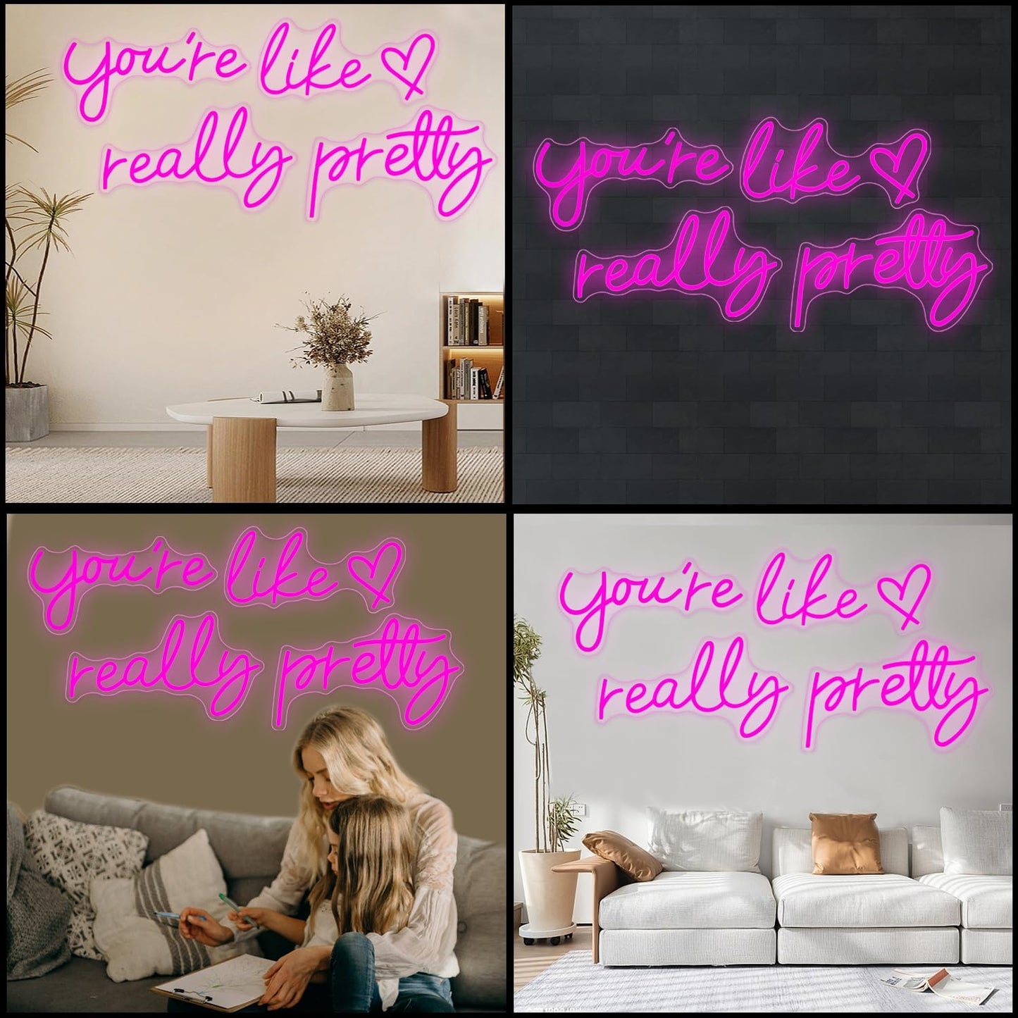 You're Like Really Pretty Neon Signs, Neon Light for Wall Decor,Light Up Sign for Wedding, Engagement,Neon Signs for Bedroom Decor
