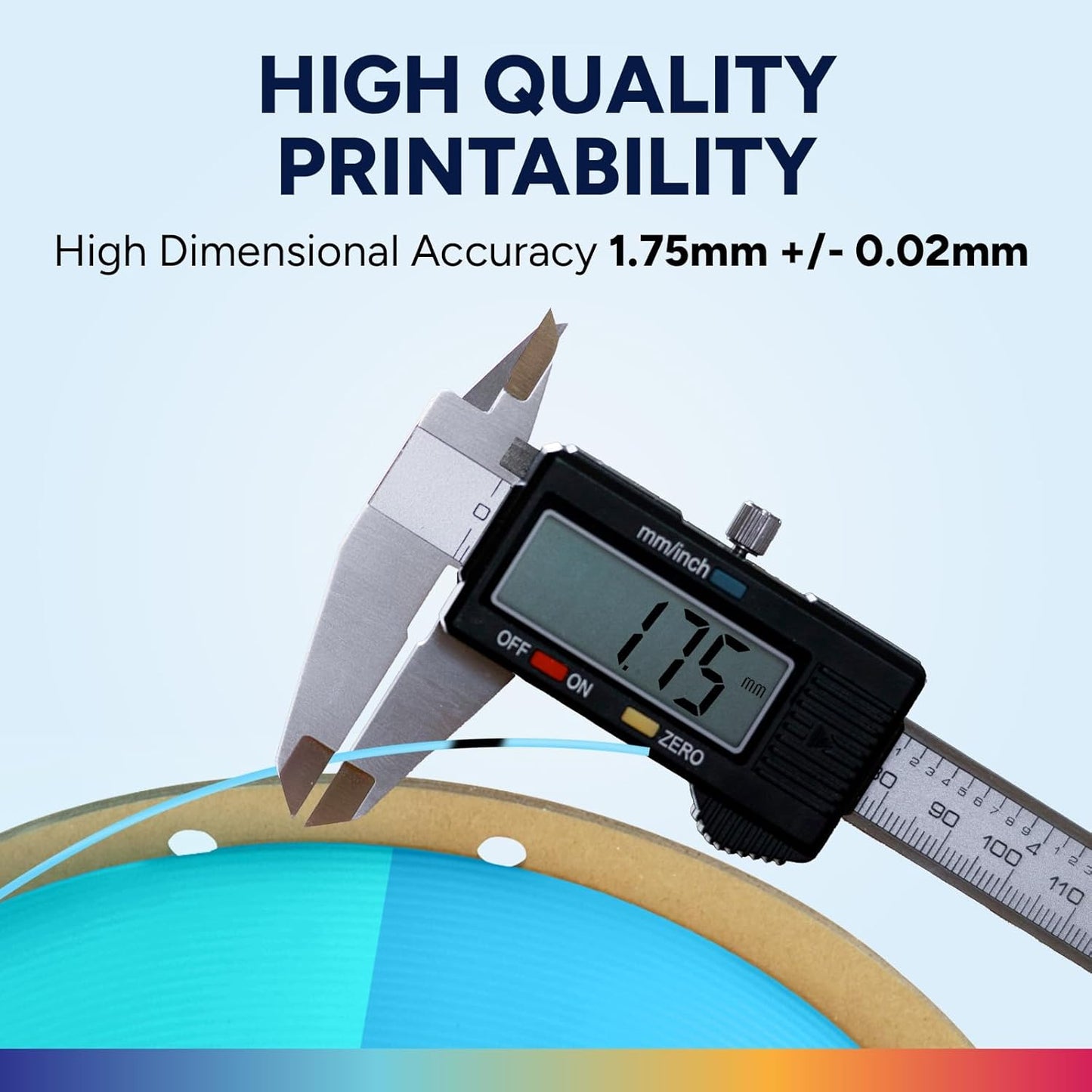 OVERTURE Glow PLA Filament 1.75mm 3D Printer Filament, 1kg Spool (2.2lbs), Dimensional Accuracy +/- 0.02 mm, Fit Most FDM Printer (Glow Blue)