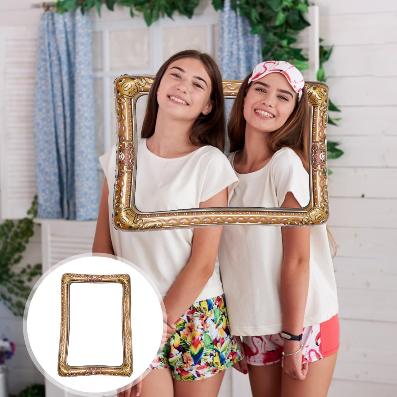 TENDYCOCO 1Pc Inflatable Frame Beautiful Selfie Picture Frame Chic Photo Booth Prop