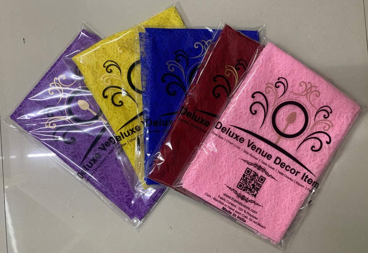 MDS Pack of 15 Wedding 12 x 108 inches Lace Table Runner for Wedding, Decorations for Birthday Parties, Banquets, Graduations, Engagements, and Runners fit Rectangle, Round Table- Ivory