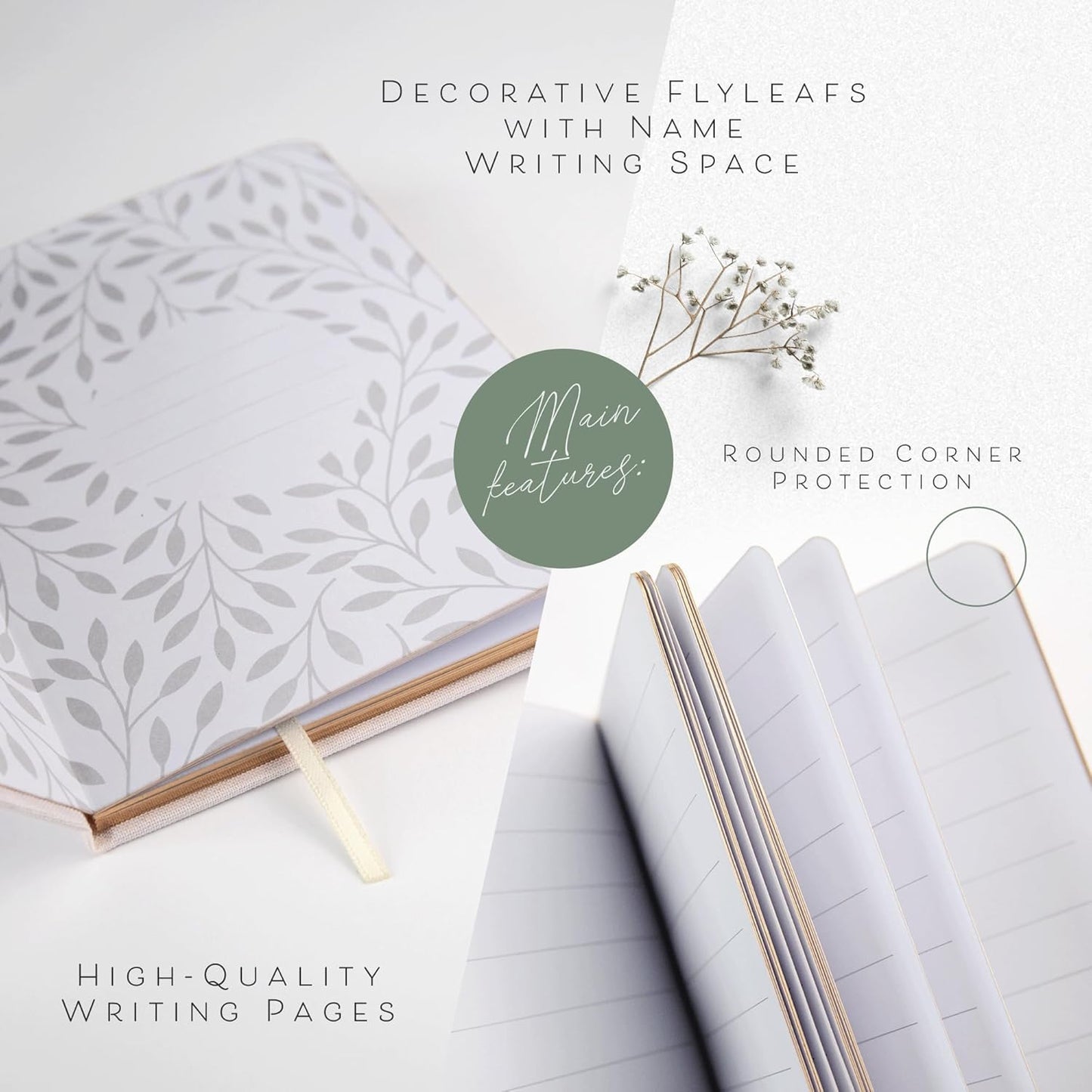ARTESORI Vow Books His and Hers - Linen Wedding Vow Books Perfect as Bride & Groom Gifts, Wedding Registry Ideas - His & Hers Gifts Wedding Vow Book - Wedding Essentials & Accessories [Ivory & Black]