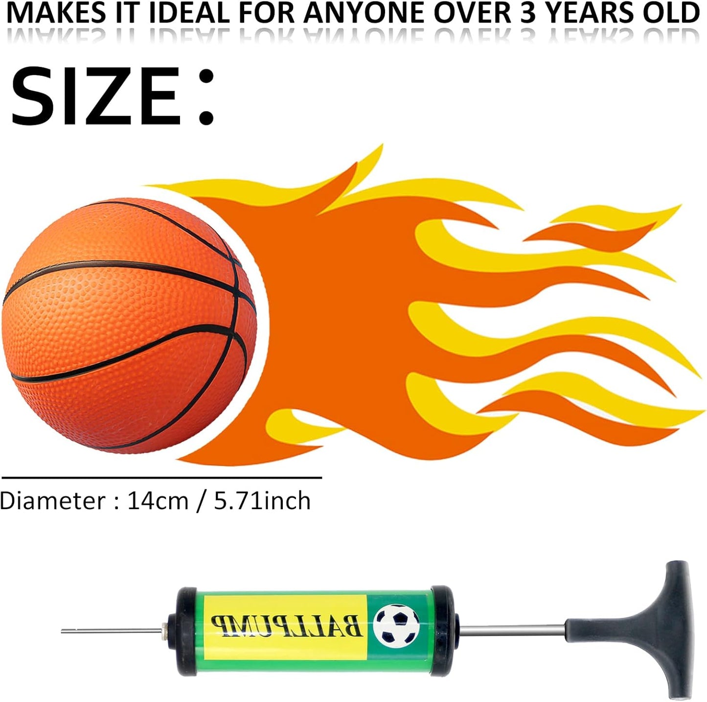 40Pcs 5" Inch Mini Basketball Balls Bulk Small Basketball Set with Pump, PVC Small Basketball for Over The Door Basketball Hoop Games Party Favors Indoor Outdoor Play Adults Kids Pool Beach Basketball