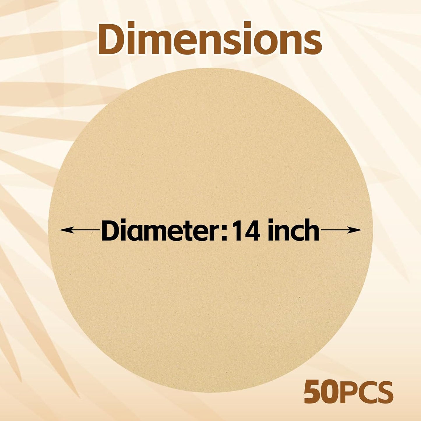 50 Pieces Kraft Paper Place Mats Brown Round Disposable Table Mats Decorative Placemats for Wedding Bridal Shower Black Birthday Party Dining Decor